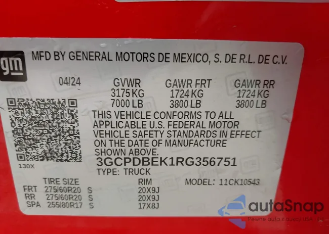 3GCPDBEK1RG356751: 42751475