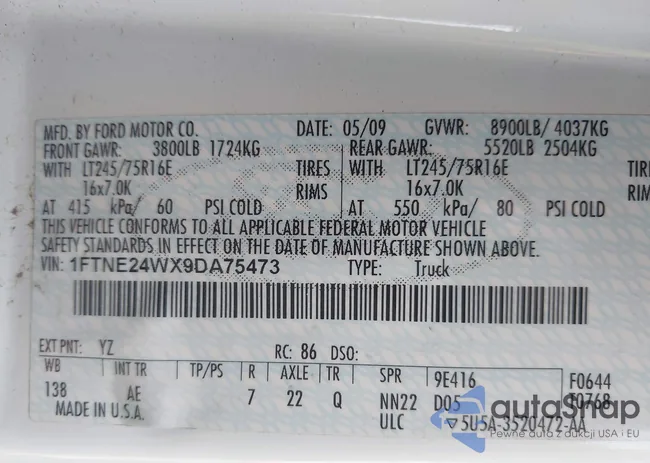 1FTNE24WX9DA75473: 42751516