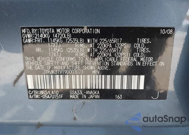 JTMBK31V19D003073: 42751559