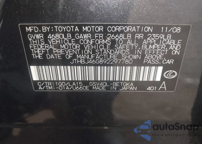 JTHBJ46G892297780: 42751596