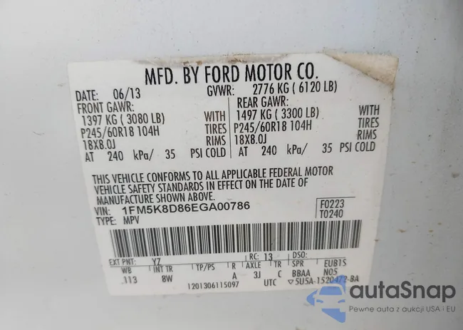 1FM5K8D86EGA00786: 42751602