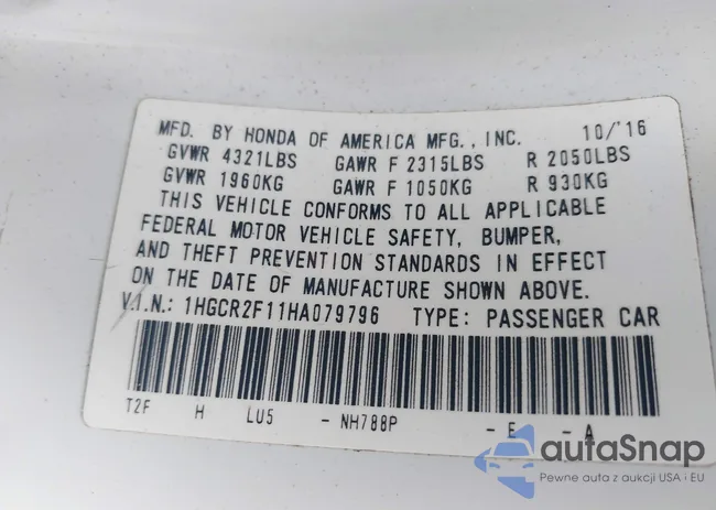 1HGCR2F11HA079796: 42750791