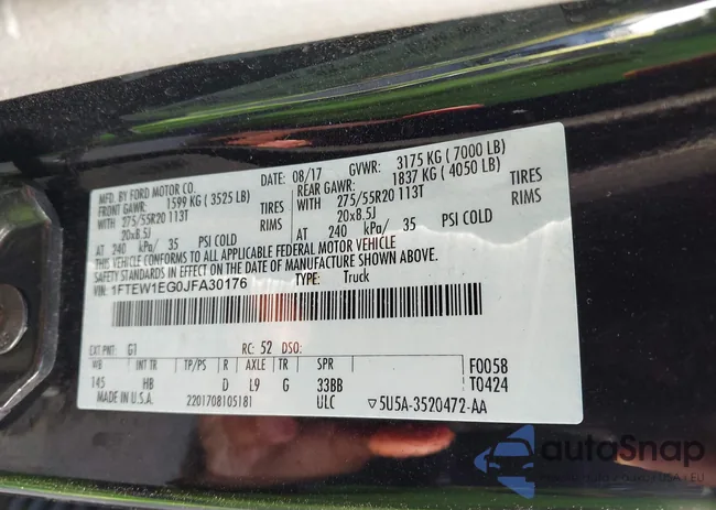 1FTEW1EG0JFA30176: 42750932