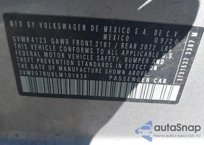 3VWE57BU9LM101634: 42750947