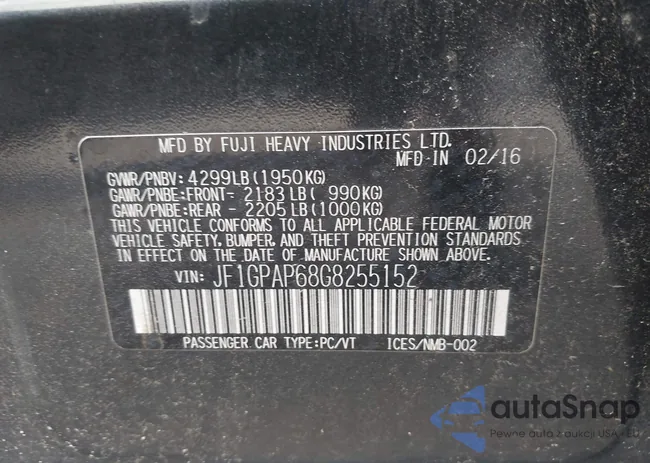 JF1GPAP68G8255152: 42752158