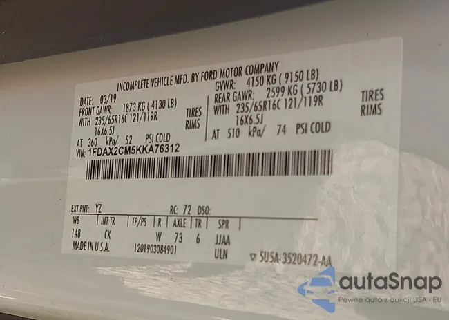 1FDAX2CM5KKA76312: 42752264