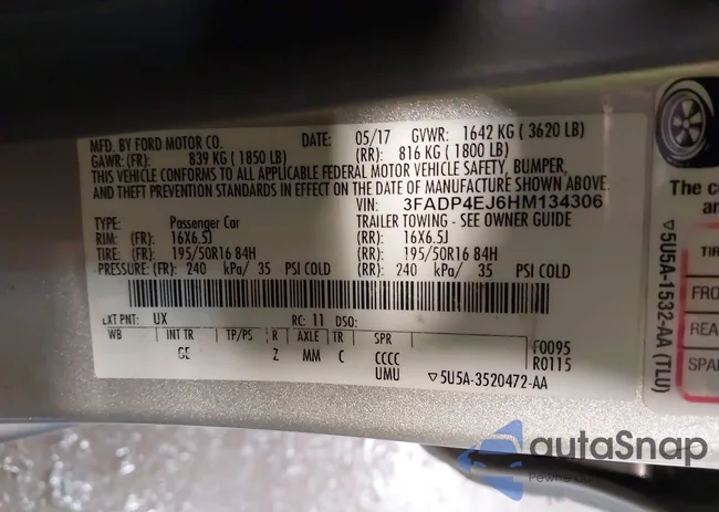 3FADP4EJ6HM134306: 42752347