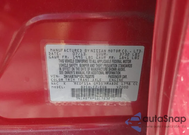 3N1AB7AP1DL753275: 42751795