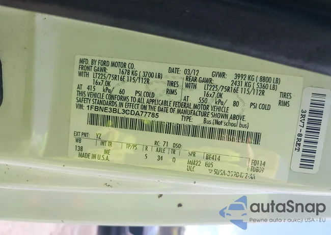 1FBNE3BL3CDA77785: 42751863