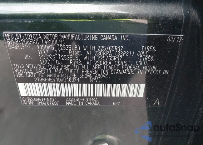 2T3RFREV1DW018071: 42751876