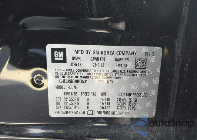 KL4CJASB8KB908731: 42751904