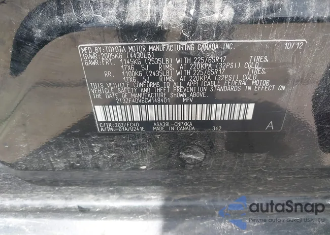 2T3ZF4DV6CW148401: 42752002