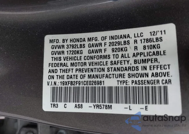 19XFB2F91CE026981: 42752026