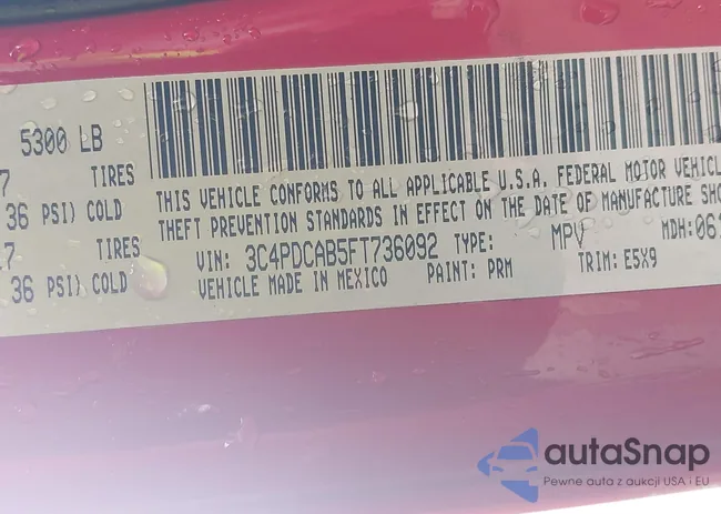 3C4PDCAB5FT736092: 42752035