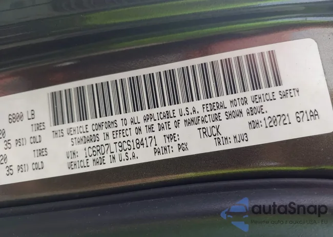 1C6RD7LT9CS184171: 42753119