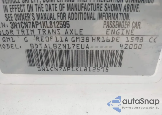 3N1CN7AP1KL812595: 42753327