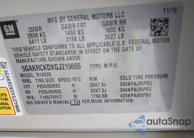 5GAKRCKDXGJ219666: 42753610