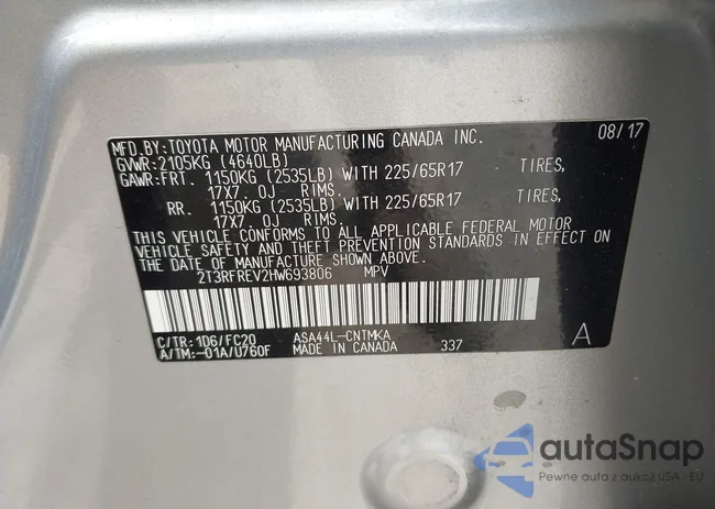 2T3RFREV2HW693806: 42753637