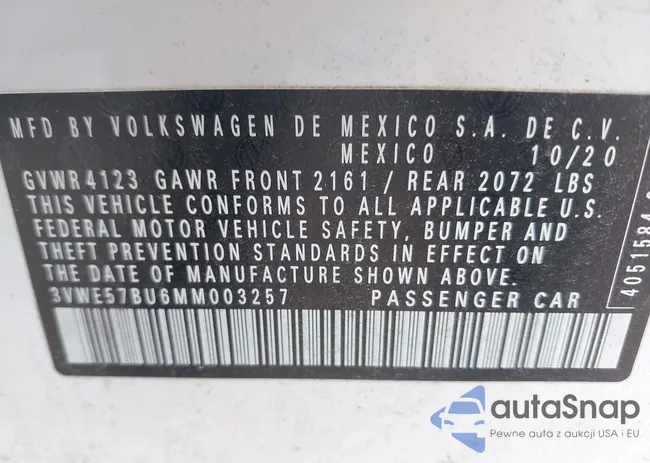 3VWE57BU6MM003257: 42752701