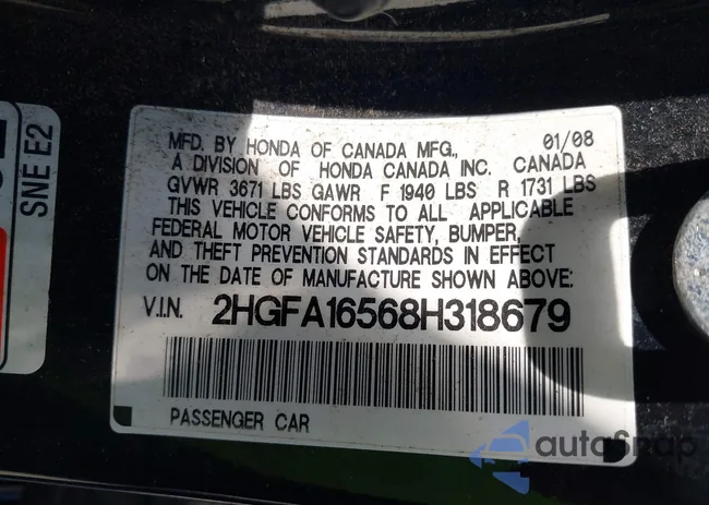 2HGFA16568H318679: 42752835