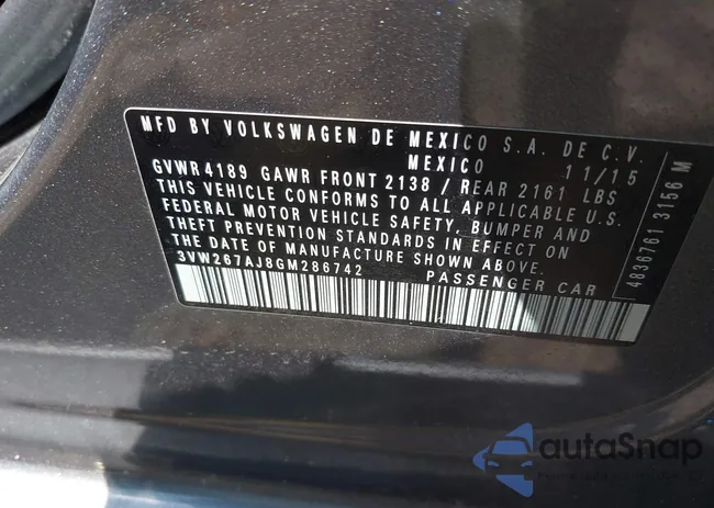 3VW267AJ8GM286742: 42752935