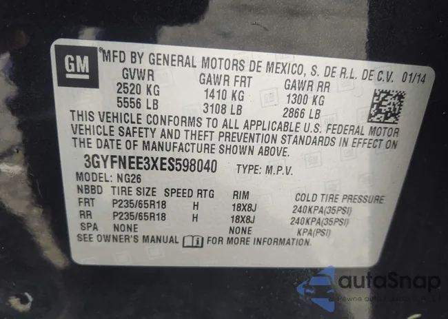 3GYFNEE3XES598040: 42754081