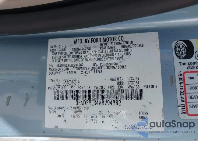 3FADP0L34AR294982: 42754341