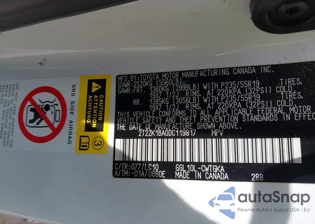 2T2ZK1BA0DC119817: 42754580