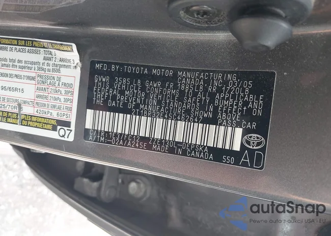 2T1BR32E45C462647: 42754662