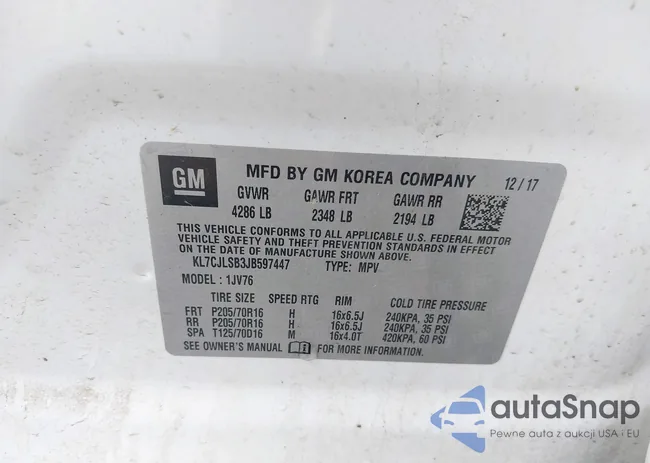 KL7CJLSB3JB597447: 42753721