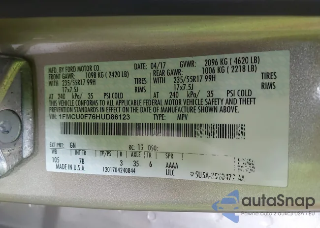 1FMCU0F76HUD86123: 42753873