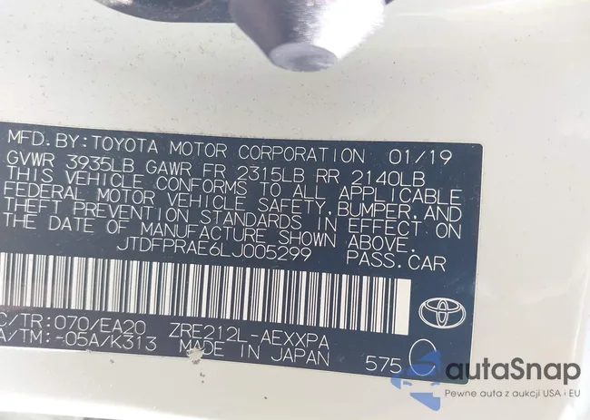 JTDFPRAE6LJ005299: 42754029