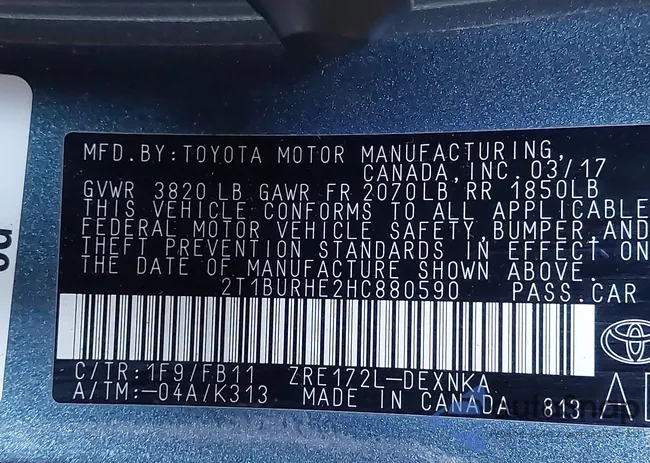 2T1BURHE2HC880590: 42755368