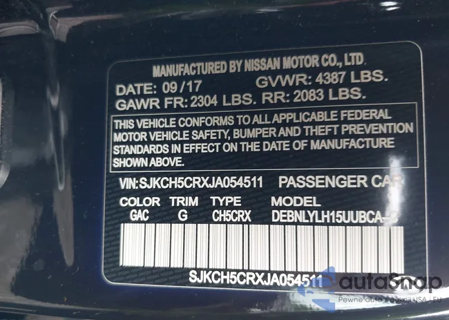 SJKCH5CRXJA054511: 42755561