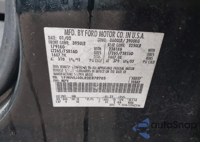 1FMNU40L82EB78705: 42754731