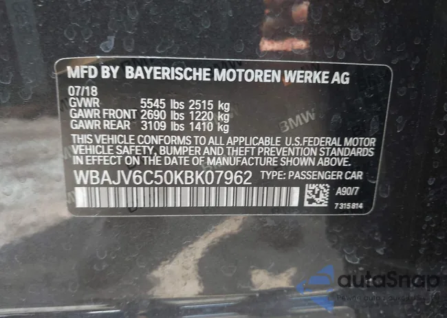 WBAJV6C50KBK07962: 42754747