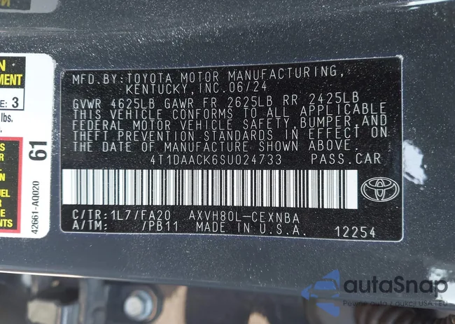 4T1DAACK6SU024733: 42756157