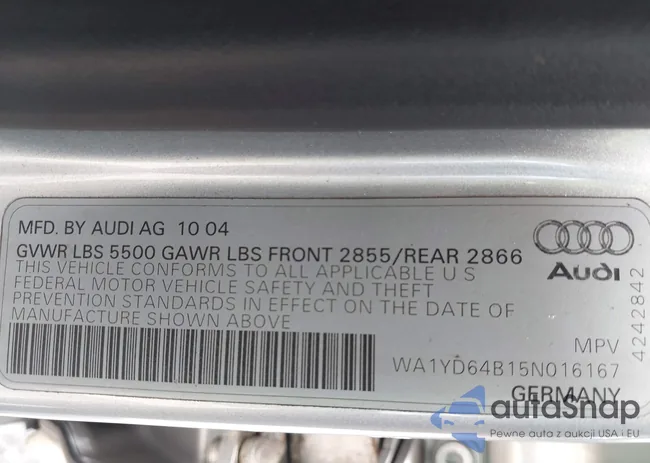 WA1YD64B15N016167: 42756183