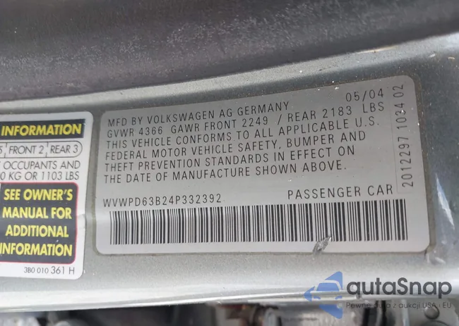 WVWPD63B24P332392: 42756188