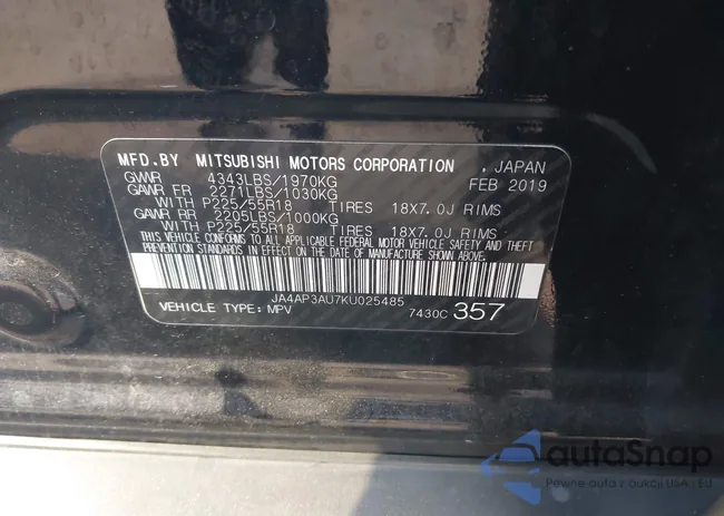 JA4AP3AU7KU025485: 42756298