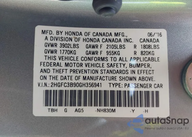 2HGFC3B90GH356941: 42756446