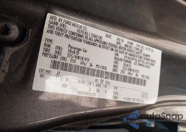 1FADP3L97GL301288: 42756476