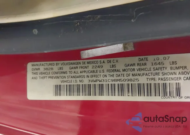 3VWPW31C98M509825: 42756560