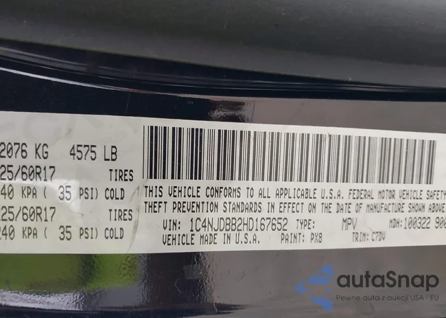 1C4NJDBB2HD167652: 42756601