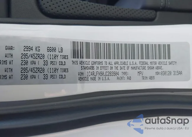 1C4RJFN90JC283904: 42757265