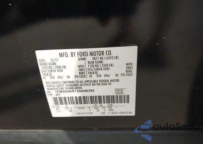 1FM5K8AR7JGA46392: 42757435