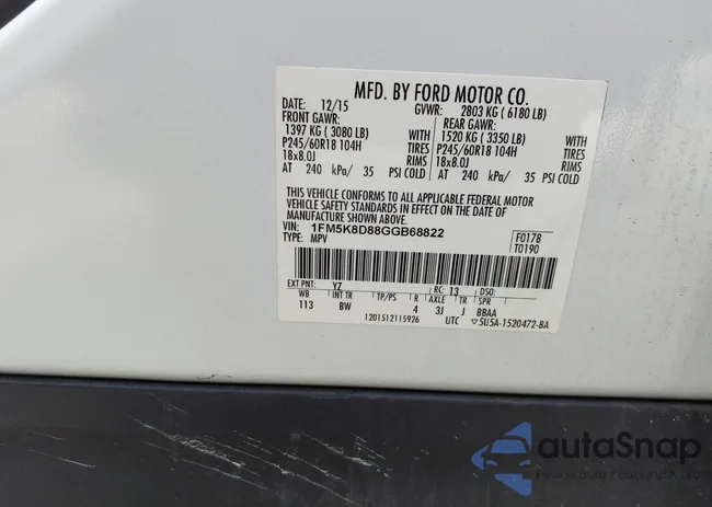 1FM5K8D88GGB68822: 42757521