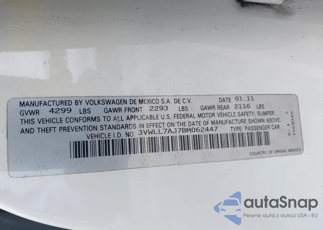 3VWLL7AJ7BM062447: 42756742