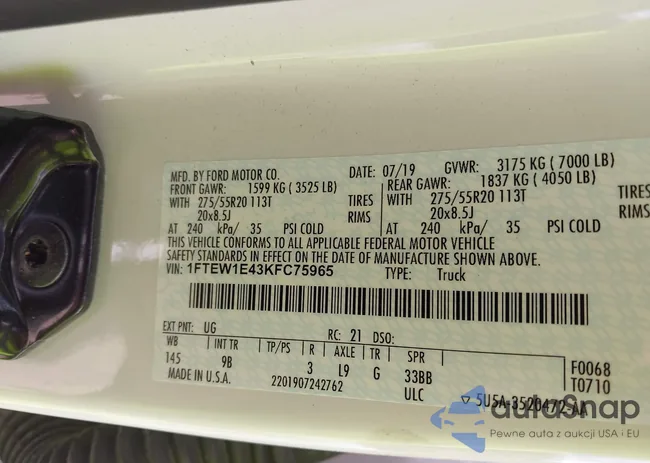 1FTEW1E43KFC75965: 42756776