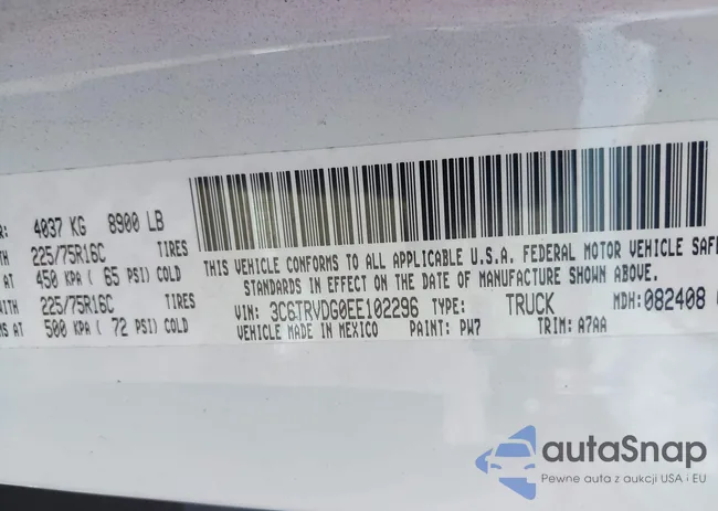 3C6TRVDG0EE102296: 42756968